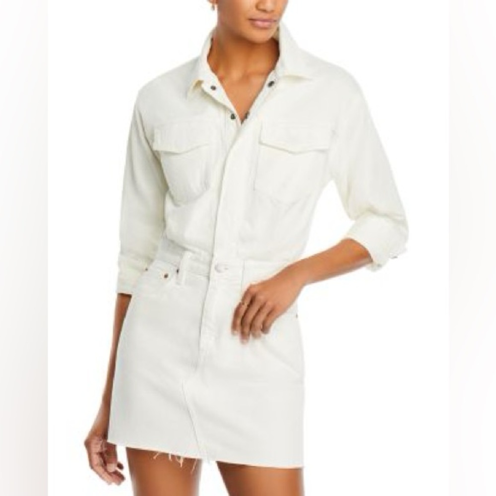 NWT Pistola Nina White Denim Mini Dress Medium - Picture 3 of 11